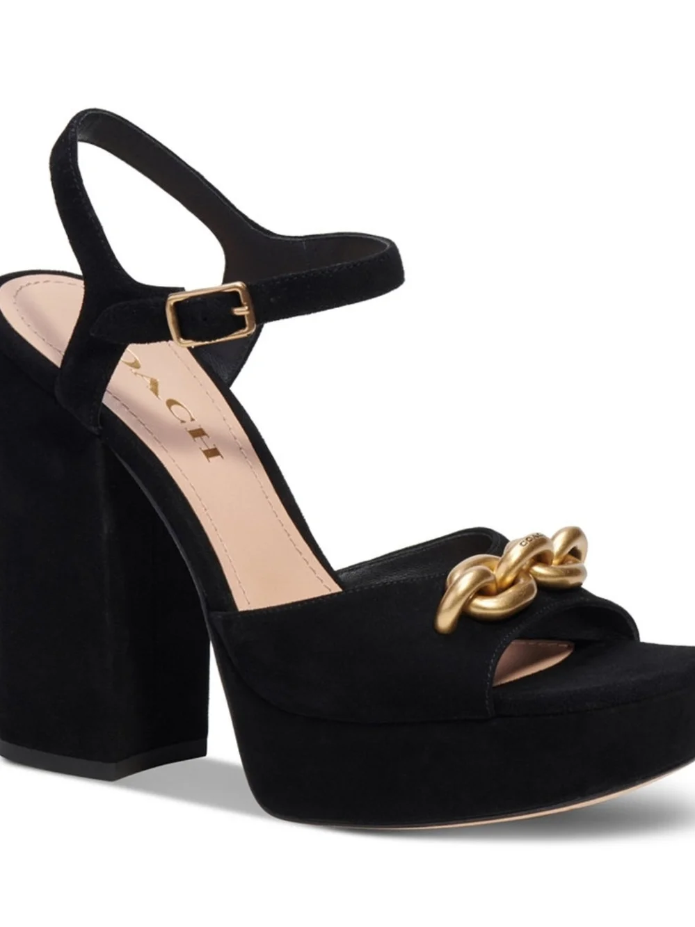 Coach black suede